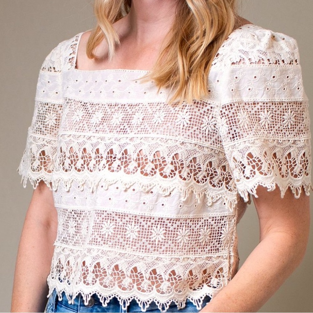 Elegant Lace White Top